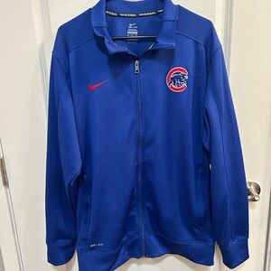 Nike Dri-Fit Chicago Cubs Full Zip Jacket Blue MLB Dugout Style Athletic Men XL